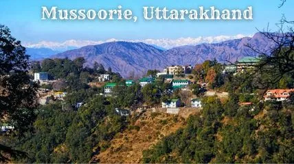 The natural view of one of the best hill stations in India - Mussoorie, Uttarakhand.