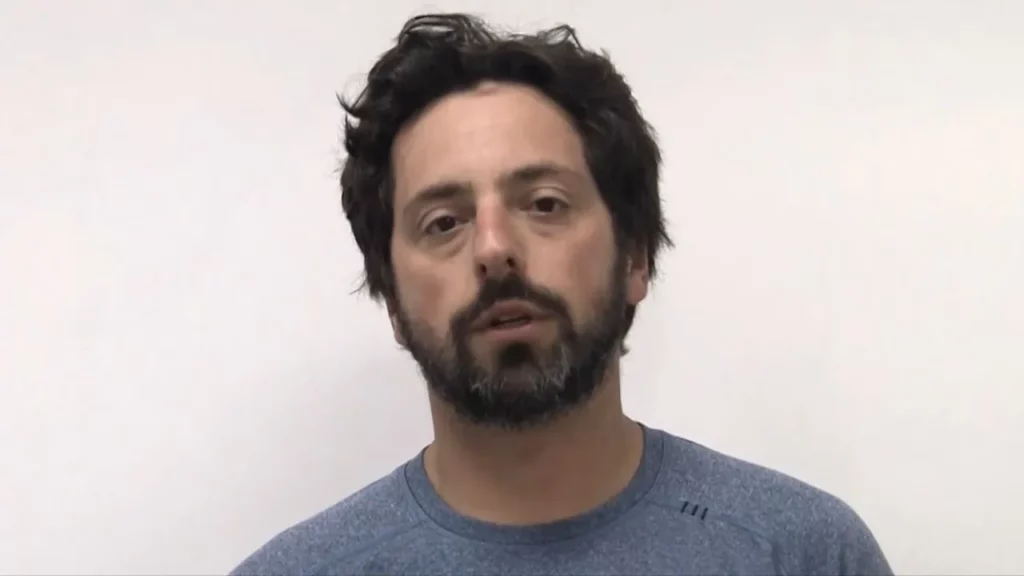 Sergey Brin in a grey t-shirt