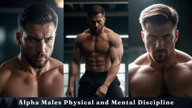 A strong, disciplined alpha male demonstrating physical and mental discipline through his actions and mindset.