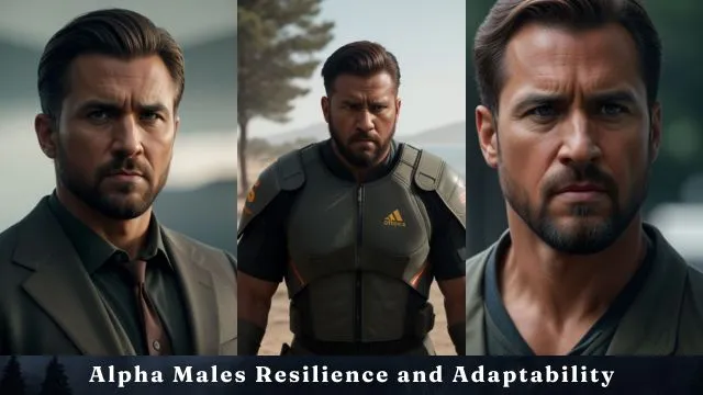 A confident alpha male showing resilience and adaptability, handling challenges well and leading with strong determination.